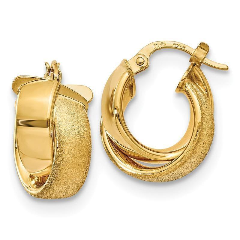 Leslie's 14K Polished & Satin Hoop Earrings - Seattle Gold Grillz