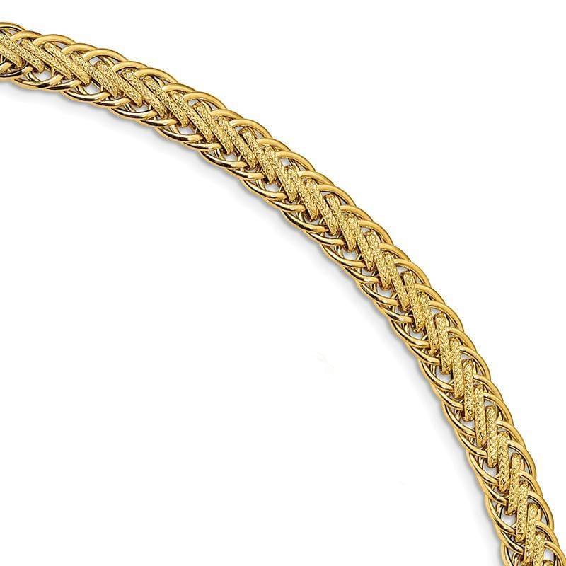 Leslie's 14K Polished & Textured Fancy Link Bracelet - Seattle Gold Grillz