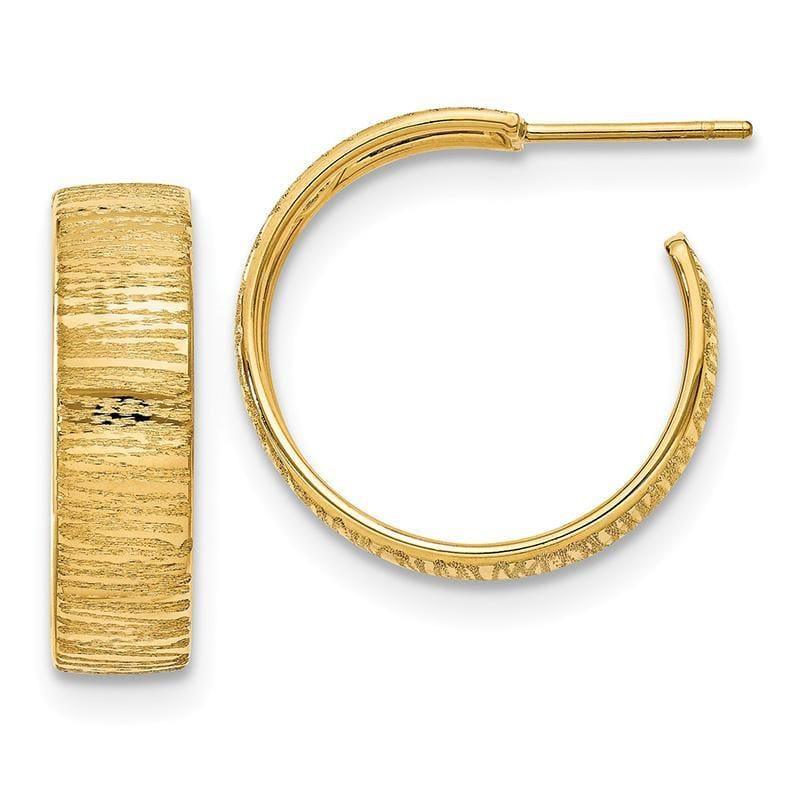 Leslie's 14K Polished and Textured Hoop Earrings - Seattle Gold Grillz