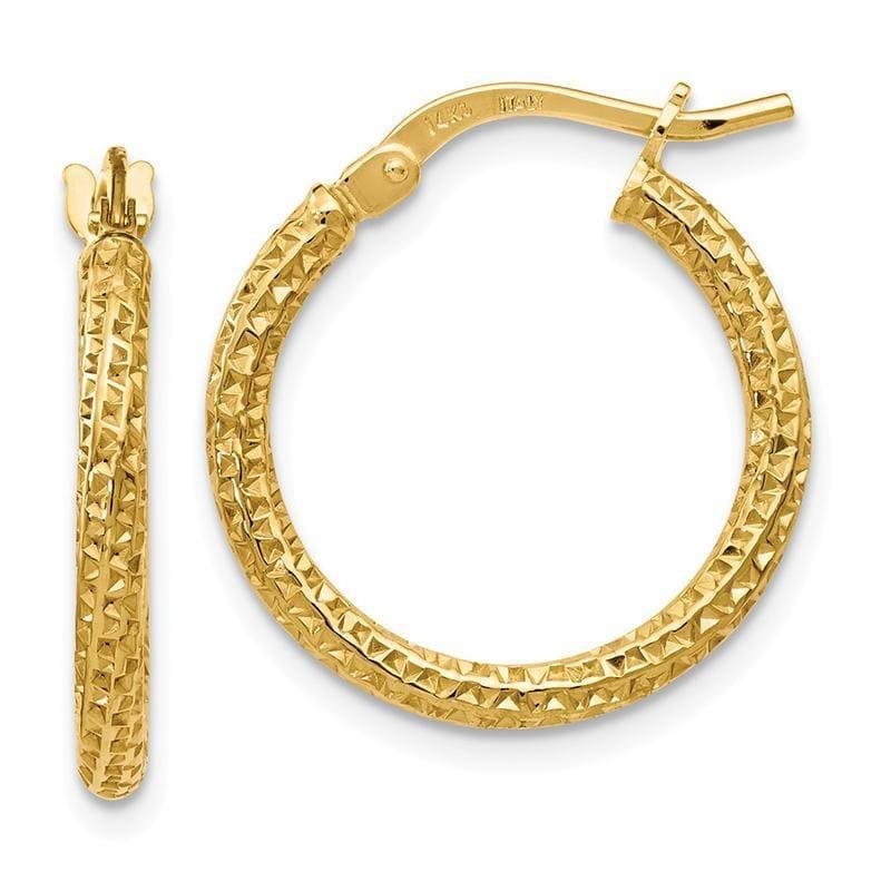 Leslie's 14k Polished and Textured Hoop Earrings - Seattle Gold Grillz