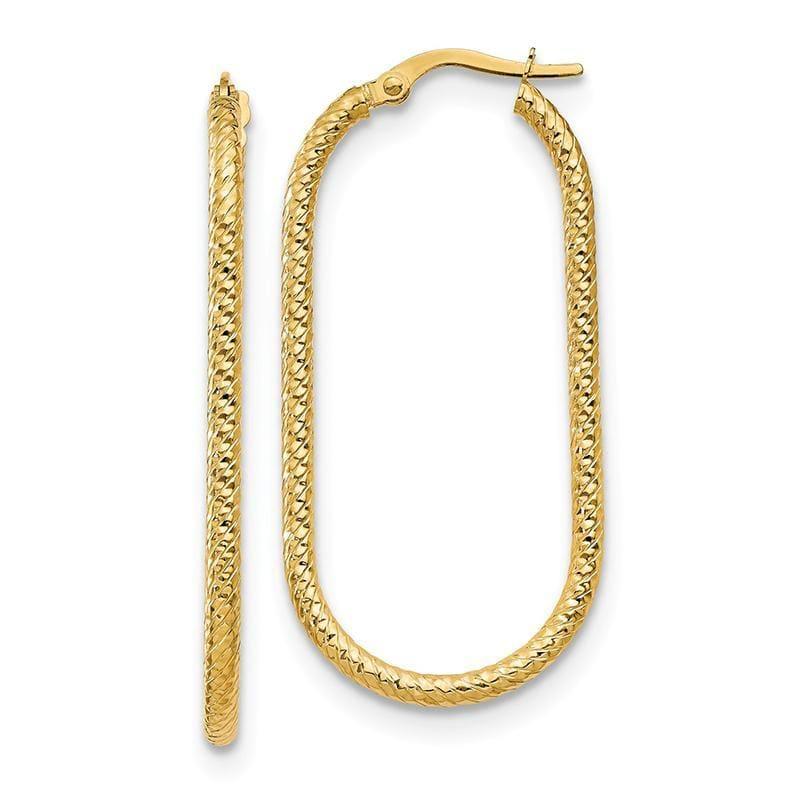 Leslie's 14K Polished & Textured Oval Hoop Earrings - Seattle Gold Grillz
