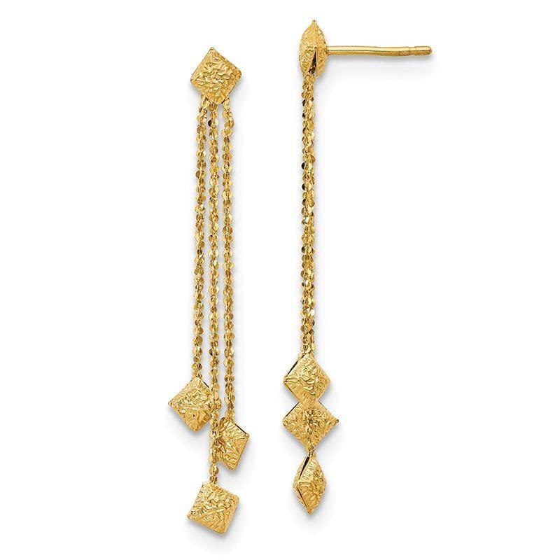 Leslie's 14K Polished & Textured Post Dangle Earrings - Seattle Gold Grillz