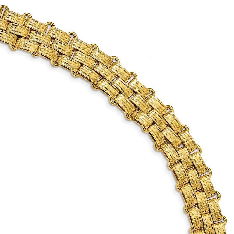 Leslie's 14K Polished Basket Weave Fancy Bracelet - Seattle Gold Grillz