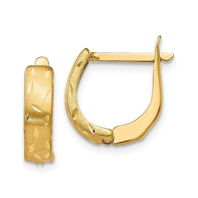 Leslie's 14k Polished Brushed D-C Hoop Earrings - Seattle Gold Grillz