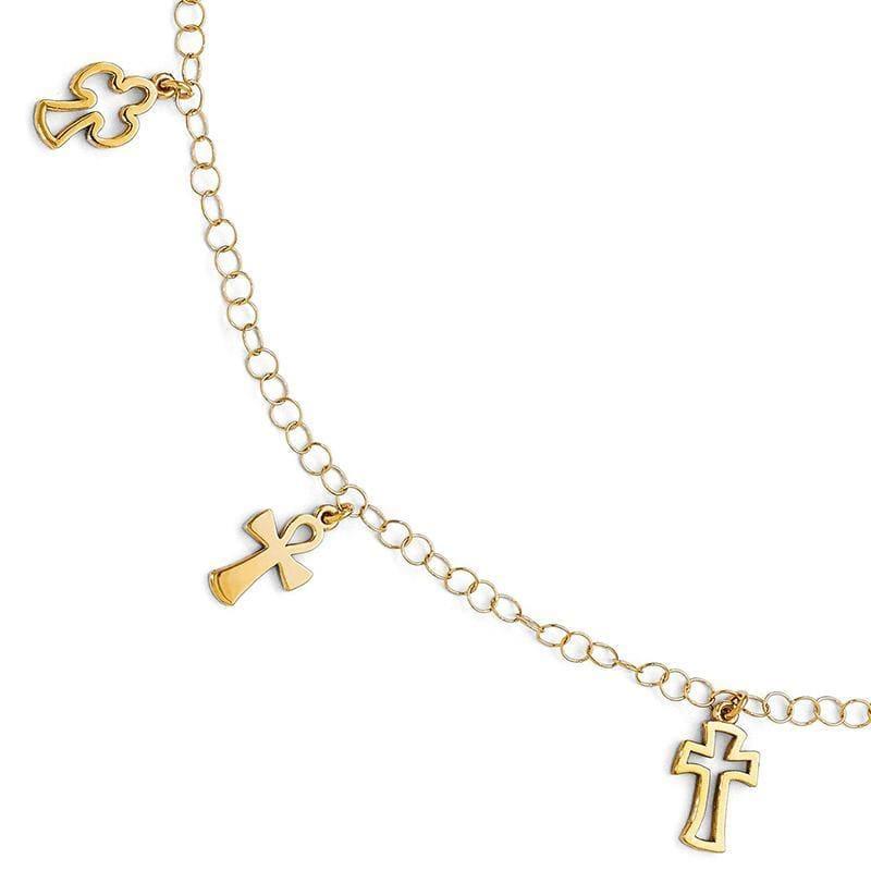 Leslie's 14k Polished Cross Bracelet - Seattle Gold Grillz