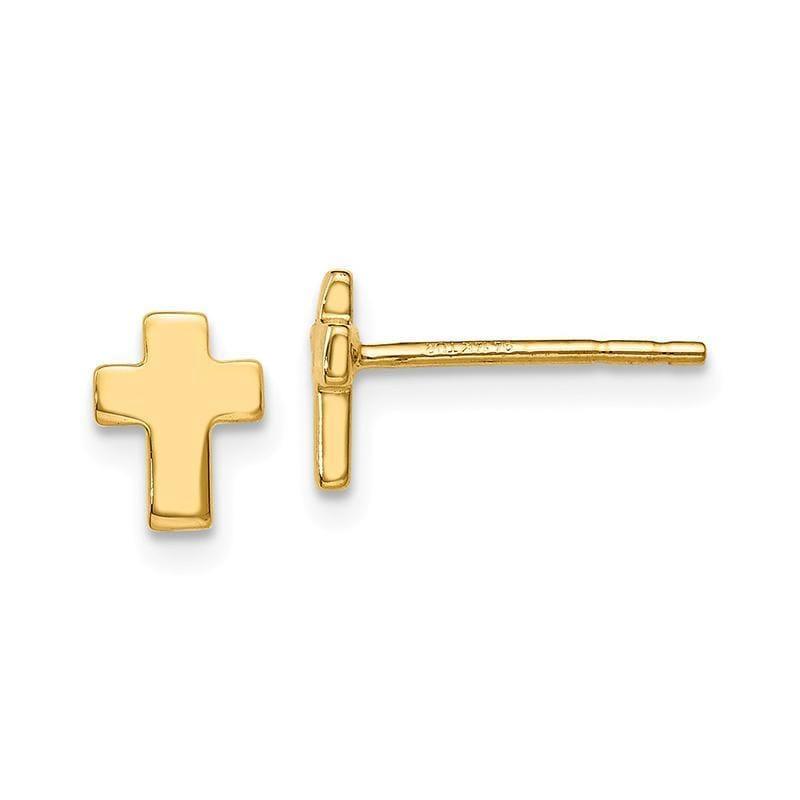Leslie's 14k Polished Cross Post Earrings - Seattle Gold Grillz