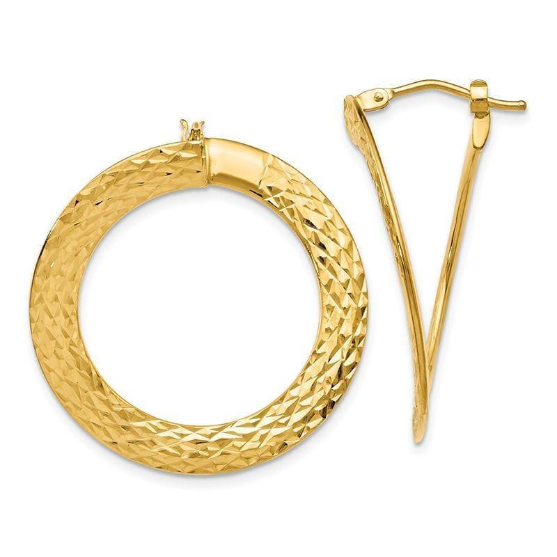 Leslie's 14k Polished D-C Twisted Hoop Earrings - Seattle Gold Grillz