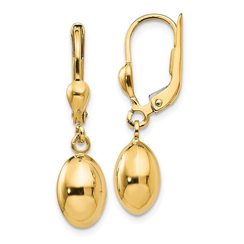 Leslie's 14k Polished Dangle Leverback Earrings - Seattle Gold Grillz