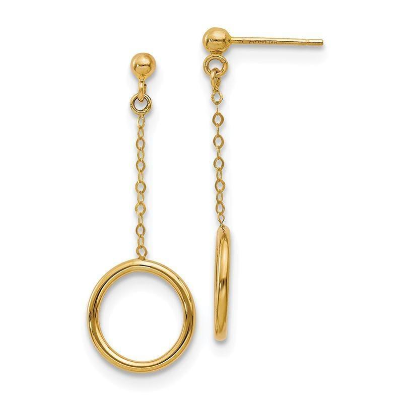 Leslie's 14K Polished Dangle Post Earrings - Seattle Gold Grillz