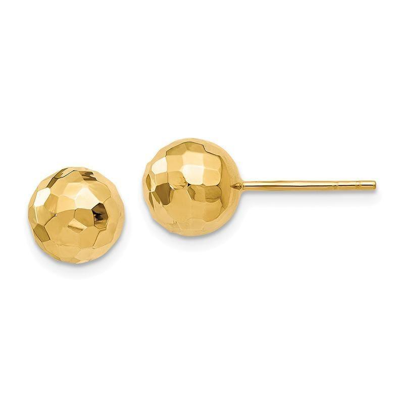 Leslie's 14k Polished Faceted Post Earrings - Seattle Gold Grillz