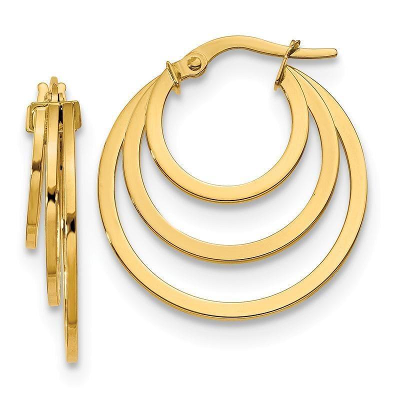 Leslie's 14K Polished Fancy 3 Hoop Earrings - Seattle Gold Grillz