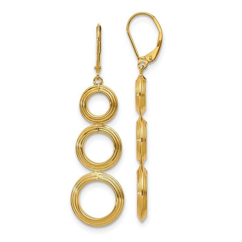 Leslie's 14K Polished Fancy Circles Dangle Earrings - Seattle Gold Grillz