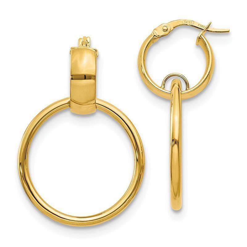 Leslie's 14K Polished Fancy Dangle Hoop Earrings - Seattle Gold Grillz