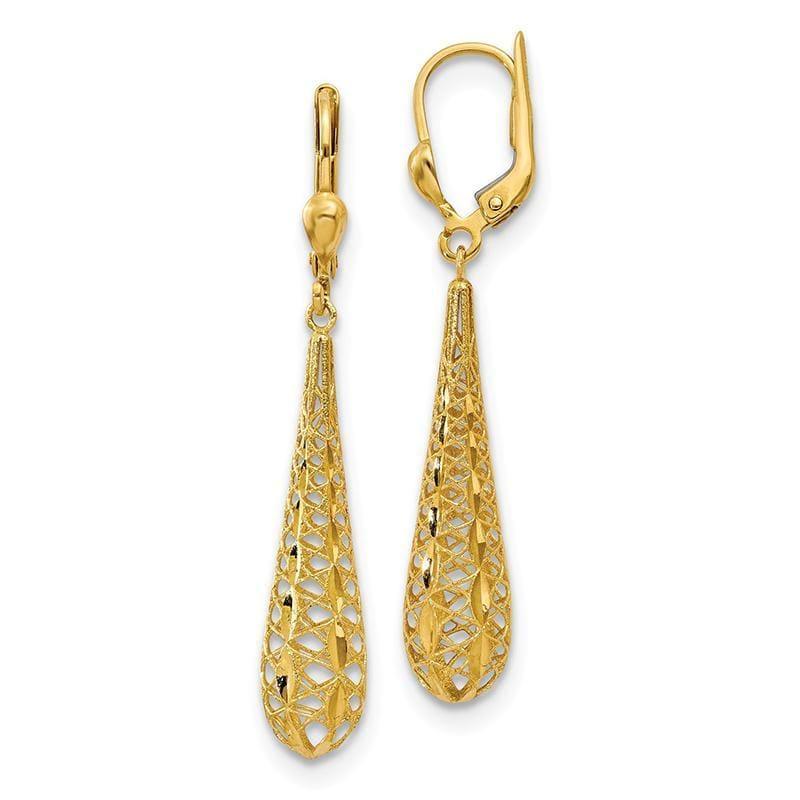 Leslie's 14K Polished Fancy Dangle Leverback Earrings - Seattle Gold Grillz