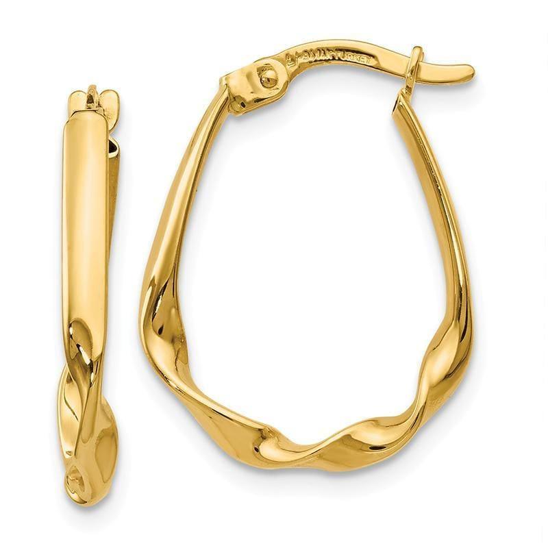 Leslie's 14k Polished Fancy Hinged Hoop Earrings - Seattle Gold Grillz