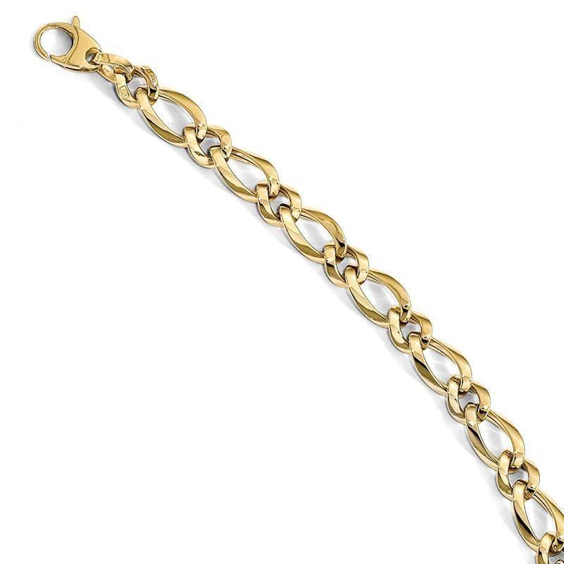 Leslie's 14k Polished Fancy Link 7.5in Bracelet - Seattle Gold Grillz