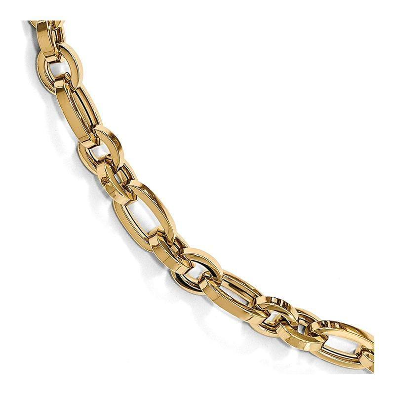 Leslie's 14k Polished Fancy Link 7.75in Bracelet - Seattle Gold Grillz