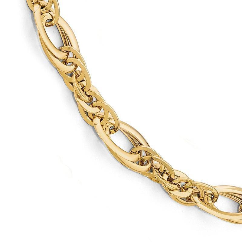 Leslie's 14k Polished Fancy Link .75in ext Bracelet - Seattle Gold Grillz