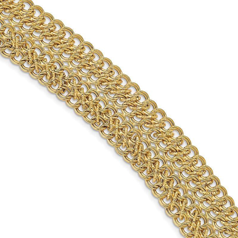 Leslie's 14K Polished Fancy Link Bracelet - Seattle Gold Grillz