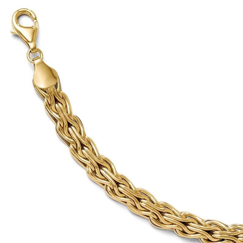 Leslie's 14k Polished Fancy Link Bracelet - Seattle Gold Grillz