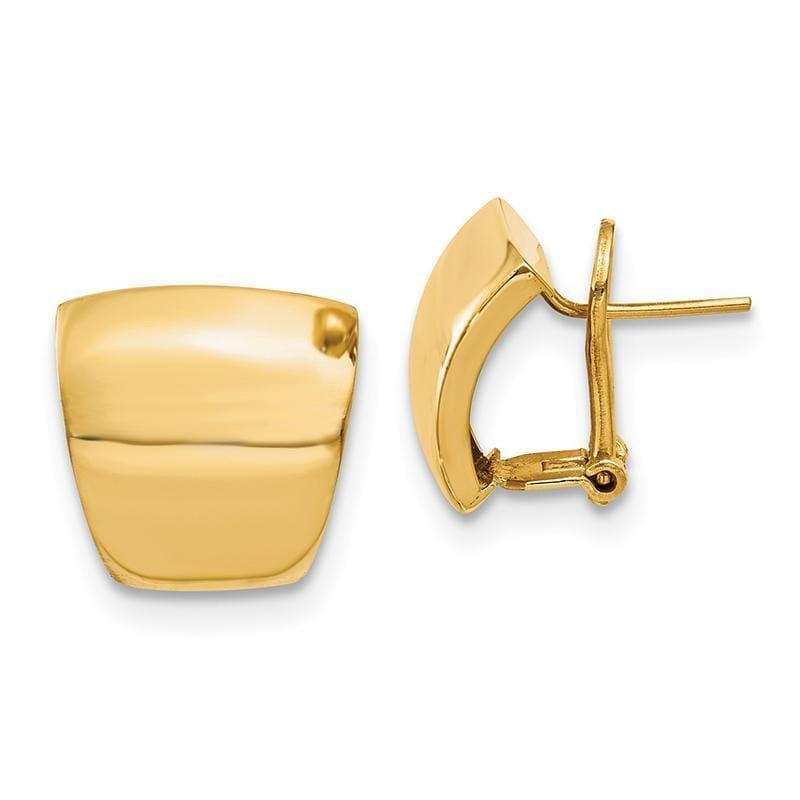 Leslie's 14K Polished Fancy Omega Back Earrings - Seattle Gold Grillz