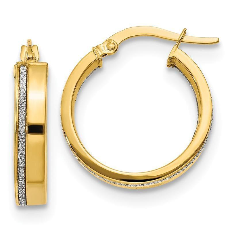 Leslie's 14K Polished Glimmer Infused Hoop Earrings - Seattle Gold Grillz