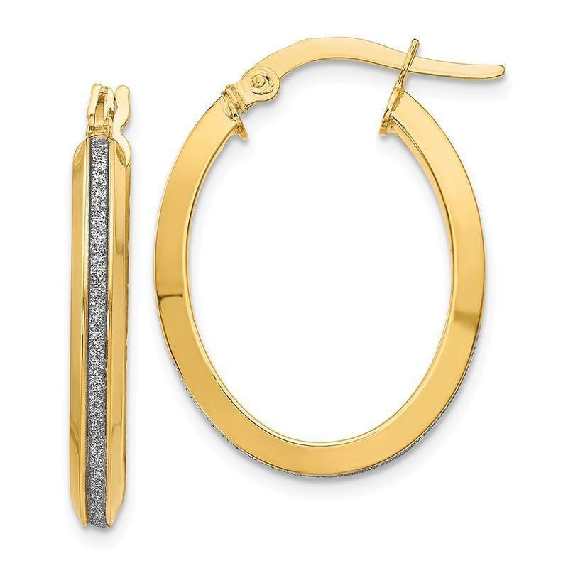 Leslie's 14k Polished Glimmer Infused Oval Hoop Earrings - Seattle Gold Grillz