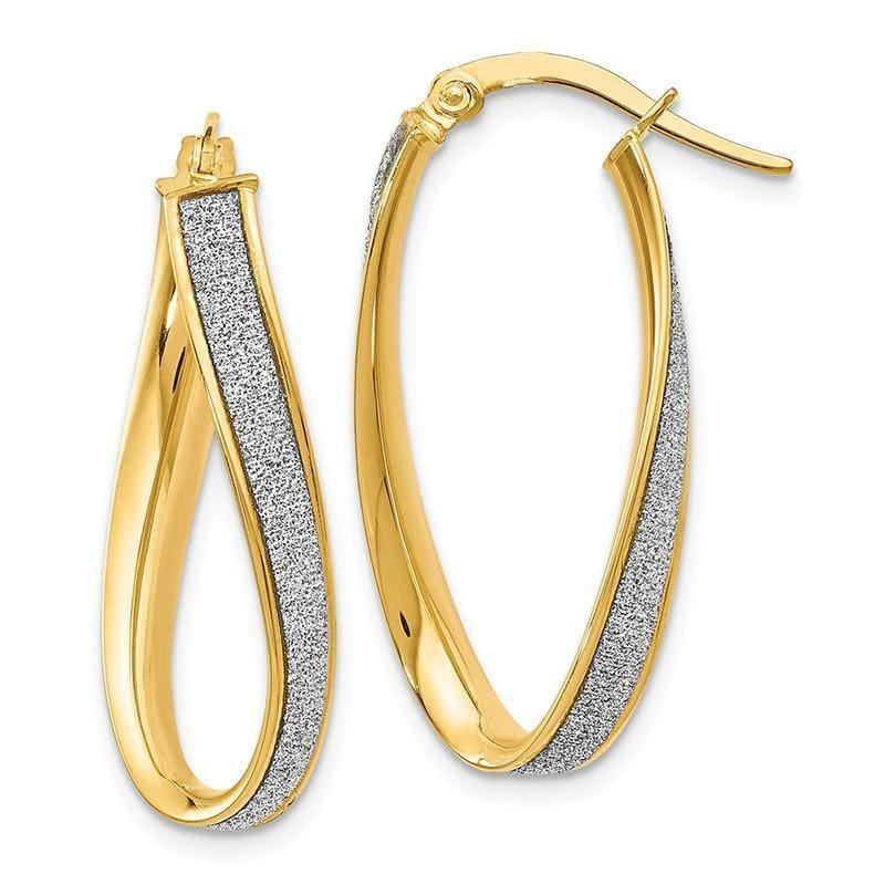Leslie's 14k Polished Glimmer Infused Oval Twist Hoop Earrings - Seattle Gold Grillz
