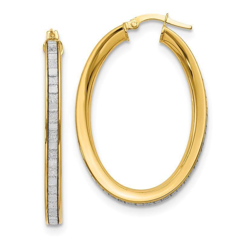 Leslie's 14K Polished Glimmer Infused Texture Hoop Earrings - Seattle Gold Grillz
