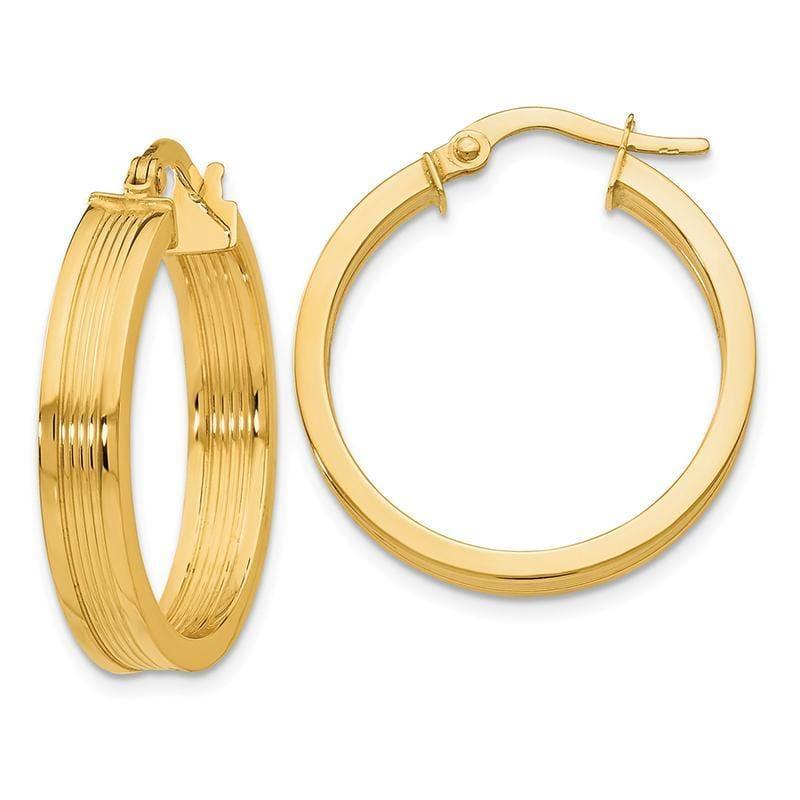 Leslie's 14k Polished Grooved Hoop Earrings - Seattle Gold Grillz