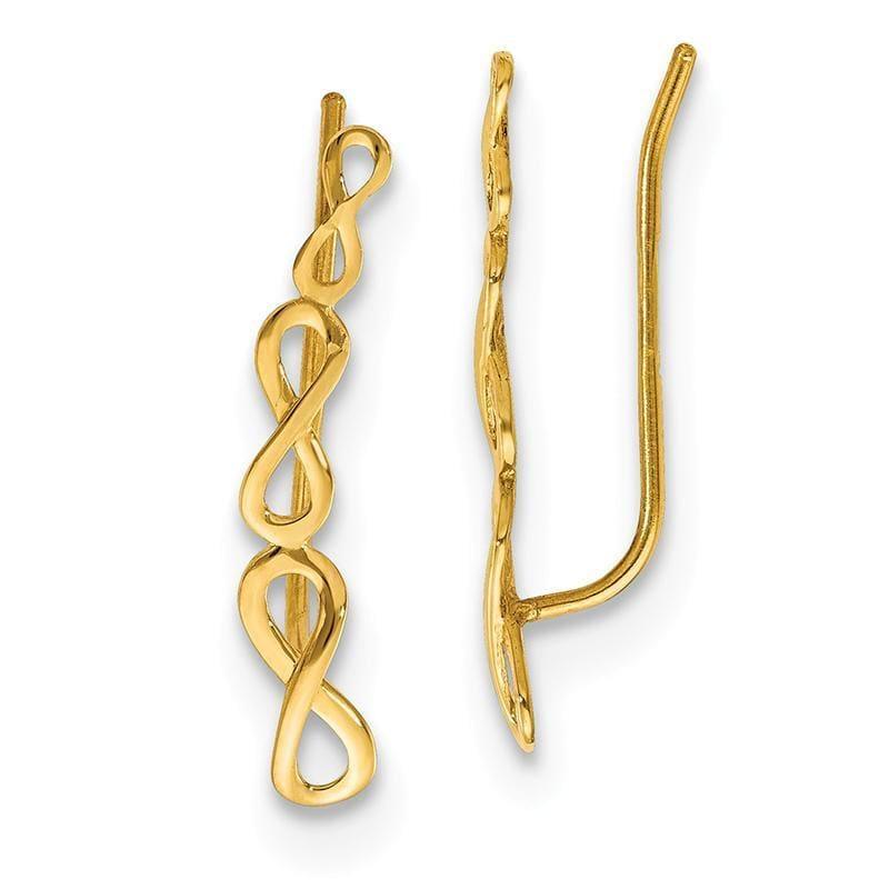 Leslie's 14K Polished Infinity Ear Climber Earrings - Seattle Gold Grillz