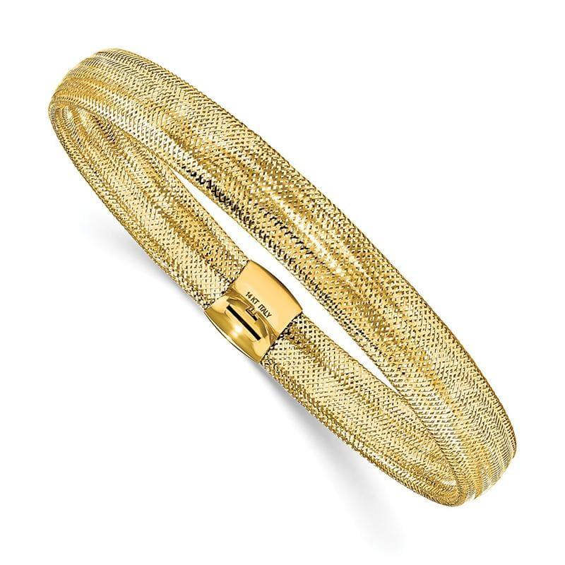 Leslie's 14k Polished Mesh Stretch Bracelet - Seattle Gold Grillz