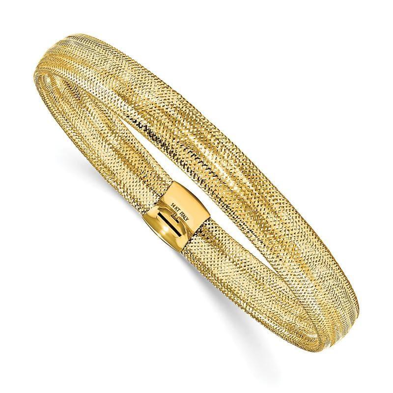 14K yellow gold mesh stretch bracelet — Polished Yellow Gold / 8.5mm