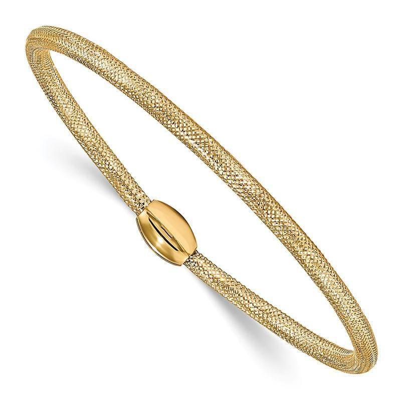 Leslie's 14k Polished Mesh Stretch Bracelet - Seattle Gold Grillz
