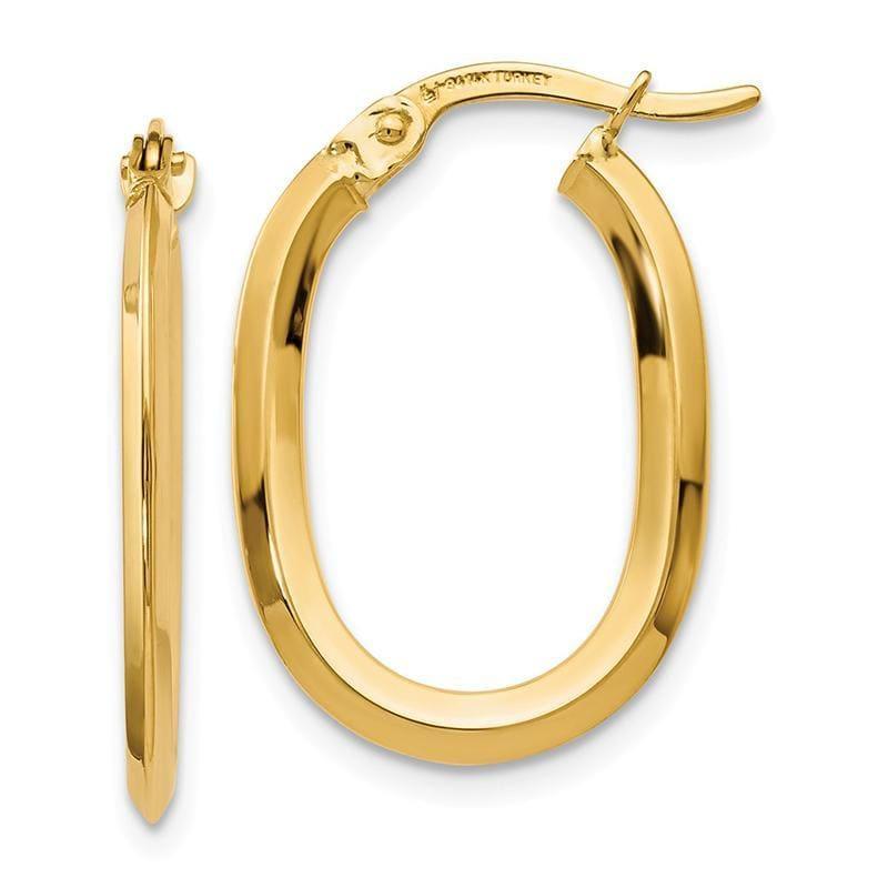 Leslie's 14k Polished Oval Hinged Hoop Earrings - Seattle Gold Grillz