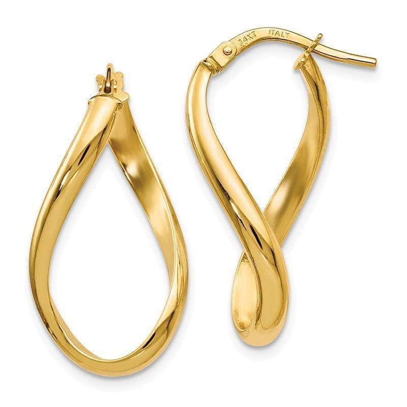 Leslie's 14k Polished Oval Twisted Hoop Earrings - Seattle Gold Grillz