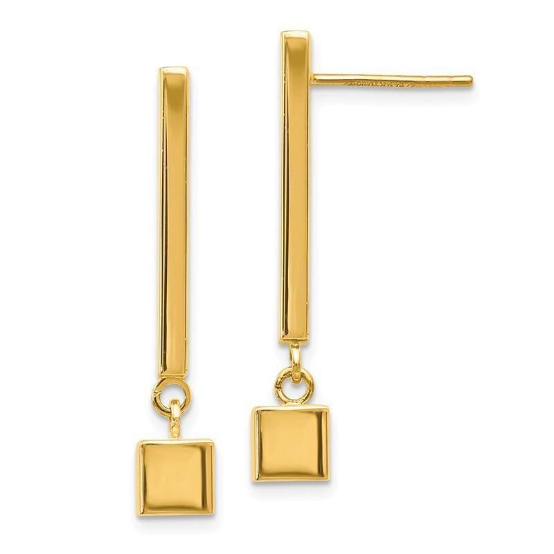 Leslie's 14k Polished Post Dangle Bar Earrings - Seattle Gold Grillz