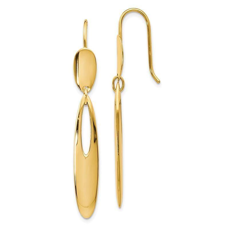 Leslie's 14k Polished Shepherd Hook Dangle Earrings - Seattle Gold Grillz