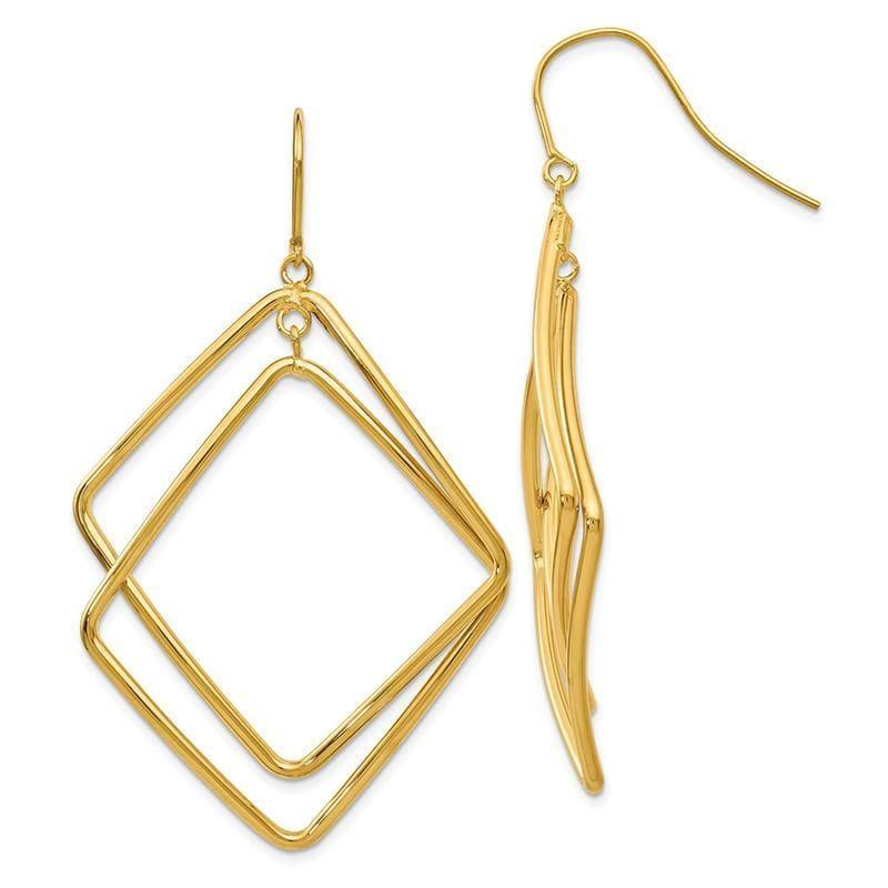 Leslie's 14k Polished Square Dangle Earrings - Seattle Gold Grillz