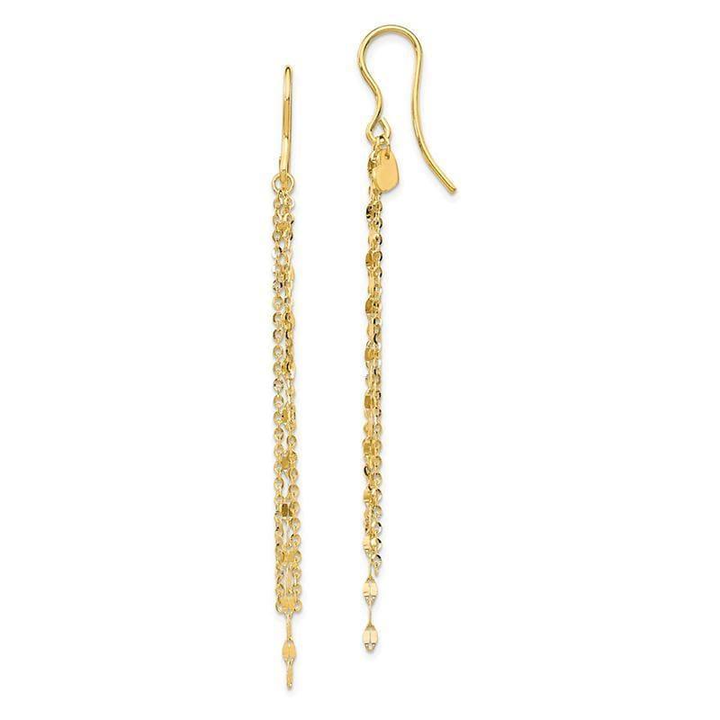 Leslie's 14K Polished Tassle Dangle Shephard Hook Earrings - Seattle Gold Grillz