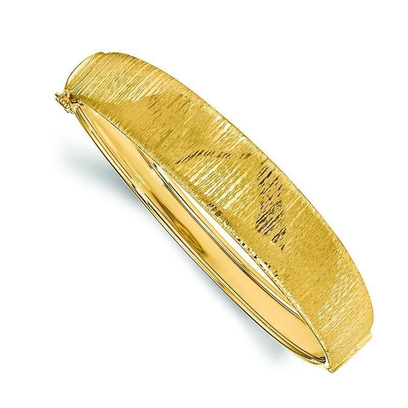 Leslie's 14k Polished Textured Bangle - Seattle Gold Grillz