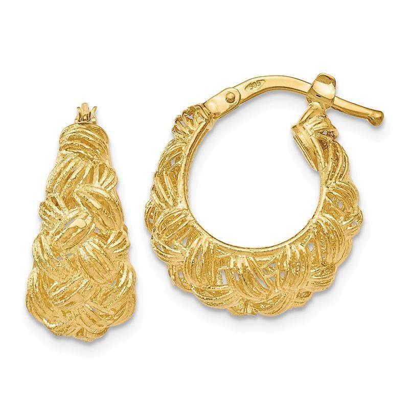 Leslie's 14k Polished Textured Hoop Earrings - Seattle Gold Grillz