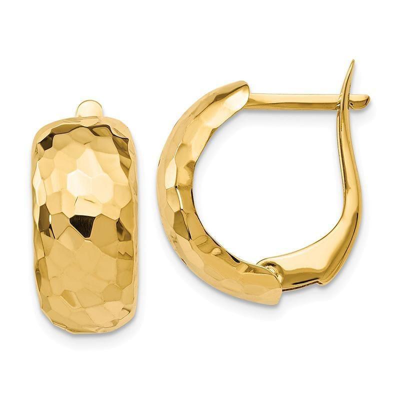 Leslie's 14k Polished Textured Hoop Earrings - Seattle Gold Grillz