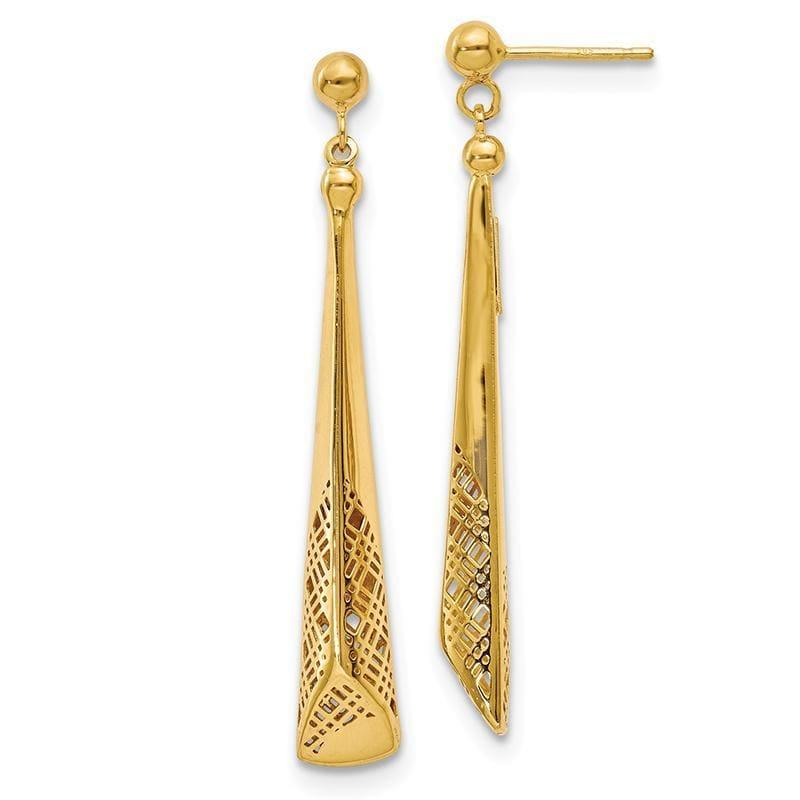 Leslie's 14K Polished Triangle Dangle Earrings - Seattle Gold Grillz