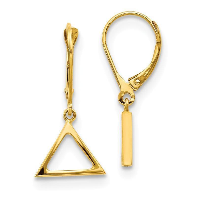 Leslie's 14K Polished Triangle Dangle Leverback Earrings - Seattle Gold Grillz