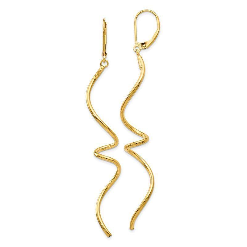 Leslie's 14k Polished Twisted Dangle Leverback Earrings - Seattle Gold Grillz