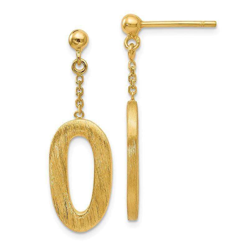 Leslie's 14k Polished& Brushed Post Dangle Earrings - Seattle Gold Grillz