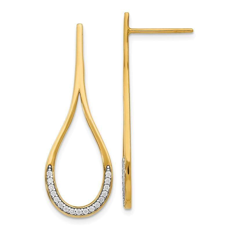 Leslie's 14k Rhodium CZ Gold Earrings - Seattle Gold Grillz