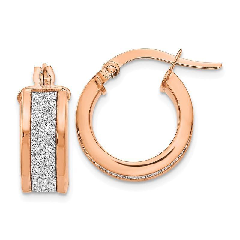 Leslie's 14k Rose Gold Glimmer Infused Hinged Hoop Earrings - Seattle Gold Grillz