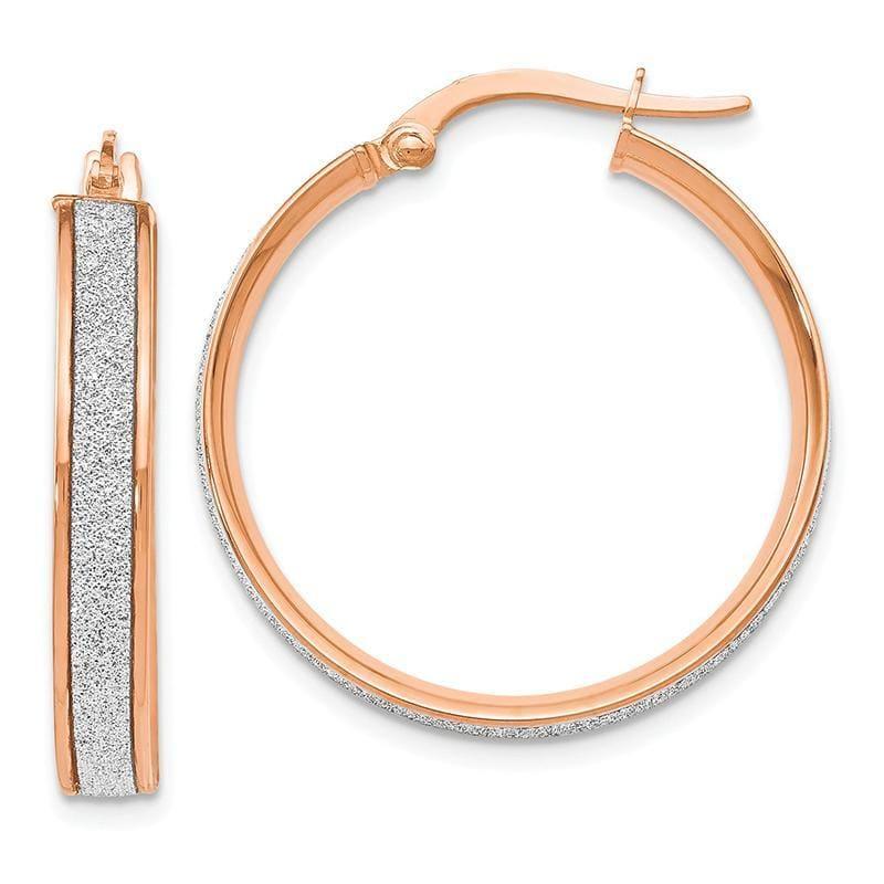 Leslie's 14k Rose Gold Polished Glimmer Infused Hoop Earrings - Seattle Gold Grillz